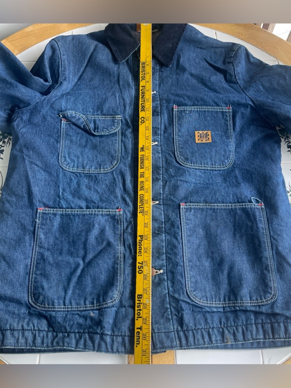 Vintage Big Ben Wrangler Denim Chore Coat M Blanket Lined Jacket 70s Workwear - Picture 6 of 14